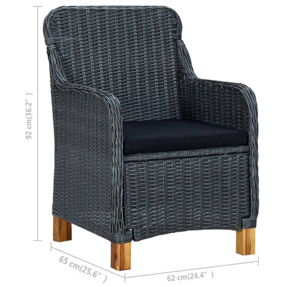 Garden Chairs With Cushions 2 Pcs Poly Rattan