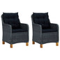 Garden Chairs With Cushions 2 Pcs Poly Rattan