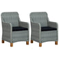 Garden Chairs With Cushions 2 Pcs Poly Rattan