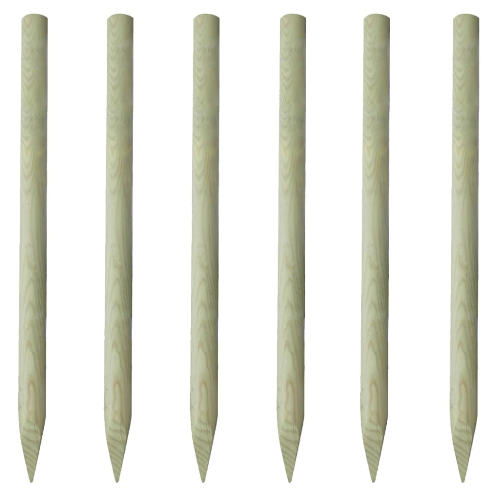Fence Posts 6 Pcs Wood 150 Cm