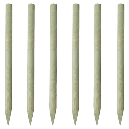 Fence Posts 6 Pcs Wood 150 Cm