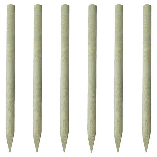 Fence Posts 6 Pcs Wood 150 Cm