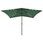 Garden Parasol With Leds And Steel Pole 2X3 M