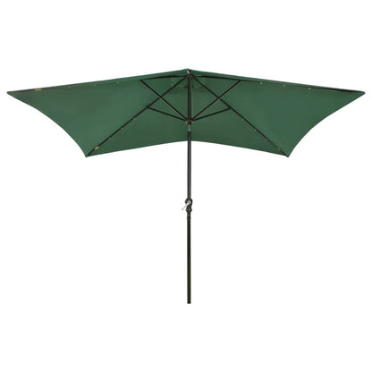 Garden Parasol With Leds And Steel Pole 2X3 M