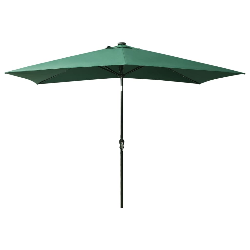 Garden Parasol With Leds And Steel Pole 2X3 M