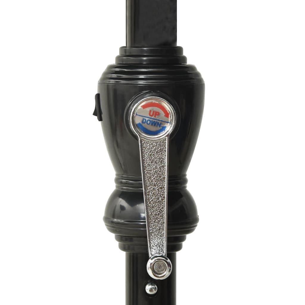 Garden Parasol With Leds And Steel Pole 2X3 M