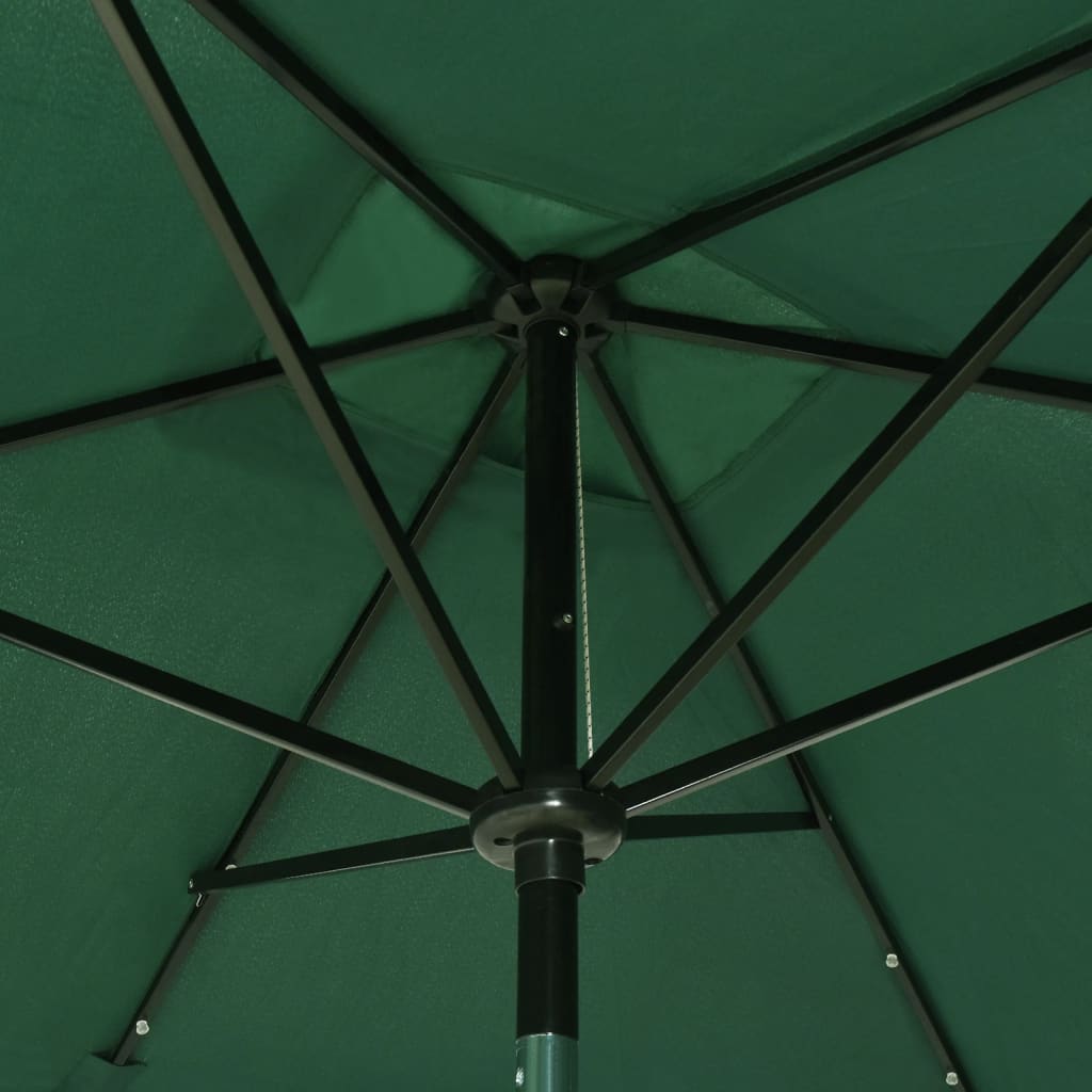 Garden Parasol With Leds And Steel Pole 2X3 M