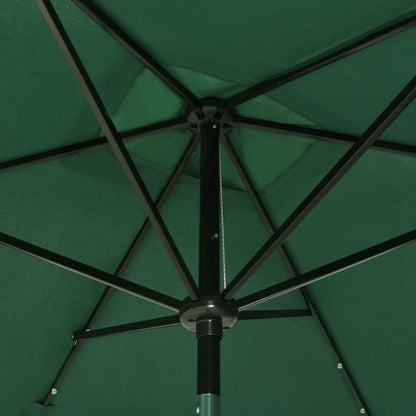 Garden Parasol With Leds And Steel Pole 2X3 M