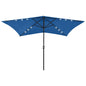 Garden Parasol With Leds And Steel Pole 2X3 M