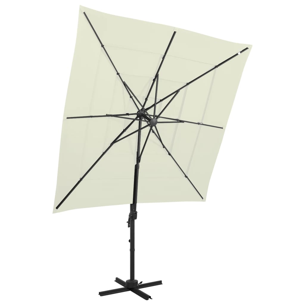 4-Tier Garden Parasol With Aluminium Pole 250X250 Cm