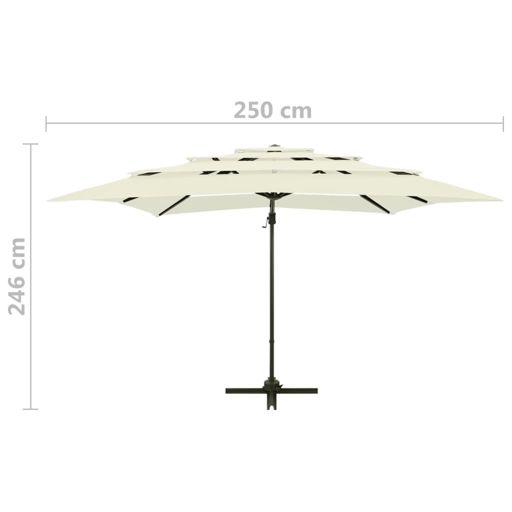 4-Tier Garden Parasol With Aluminium Pole 250X250 Cm