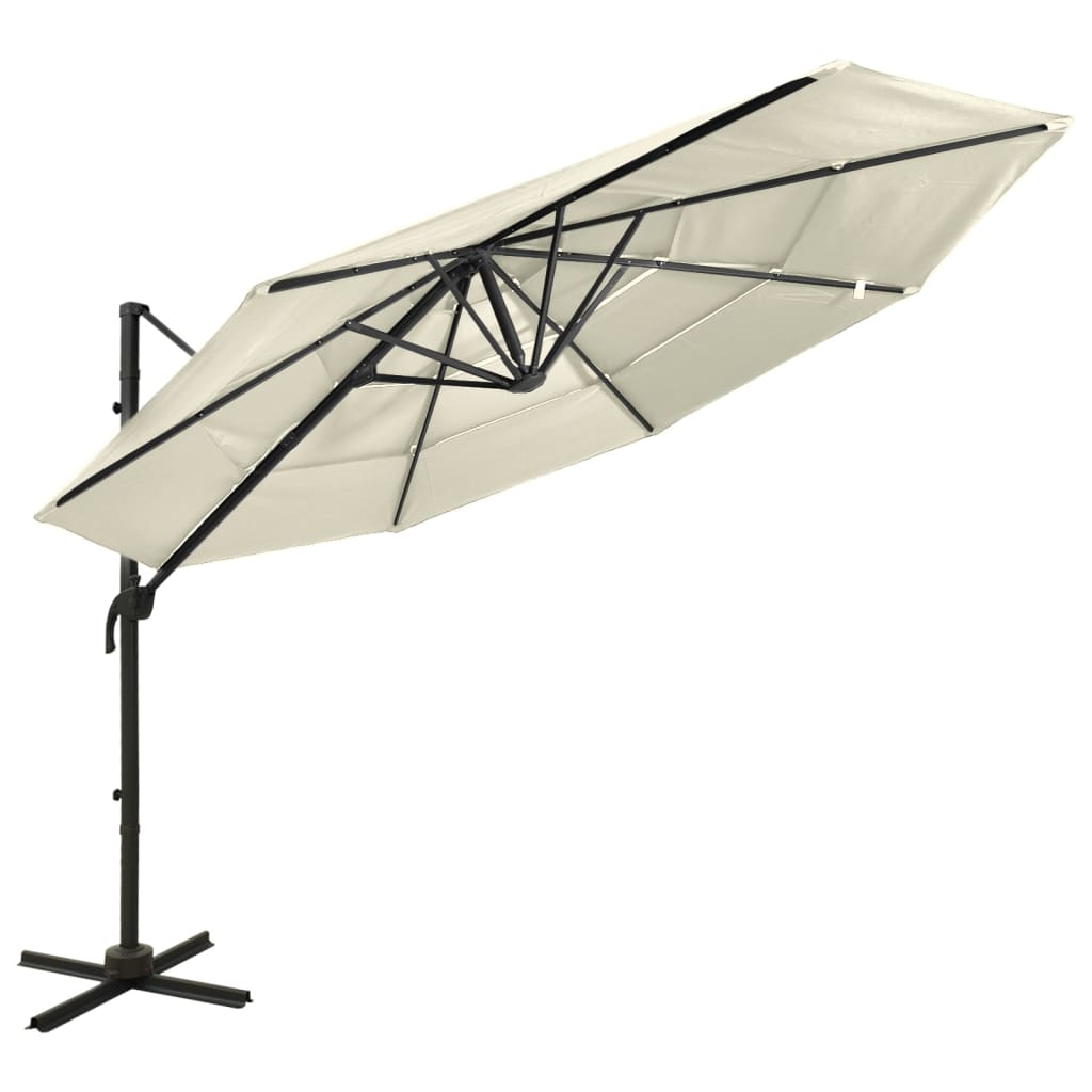 4-Tier Garden Parasol With Aluminium Pole 3X3 M