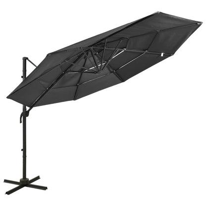 4-Tier Garden Parasol With Aluminium Pole 3X3 M
