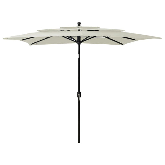 3-Tier Garden Parasol With Aluminium Pole