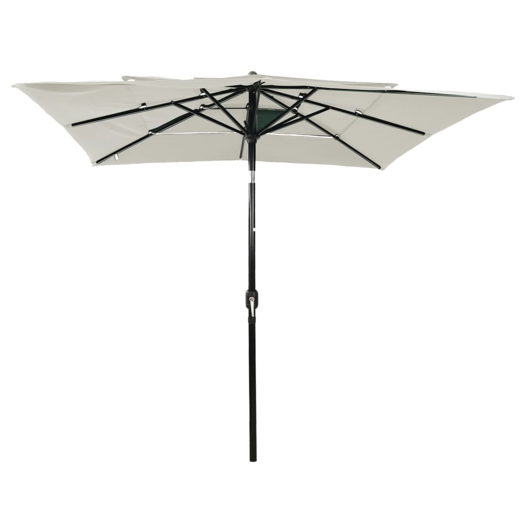 3-Tier Garden Parasol With Aluminium Pole