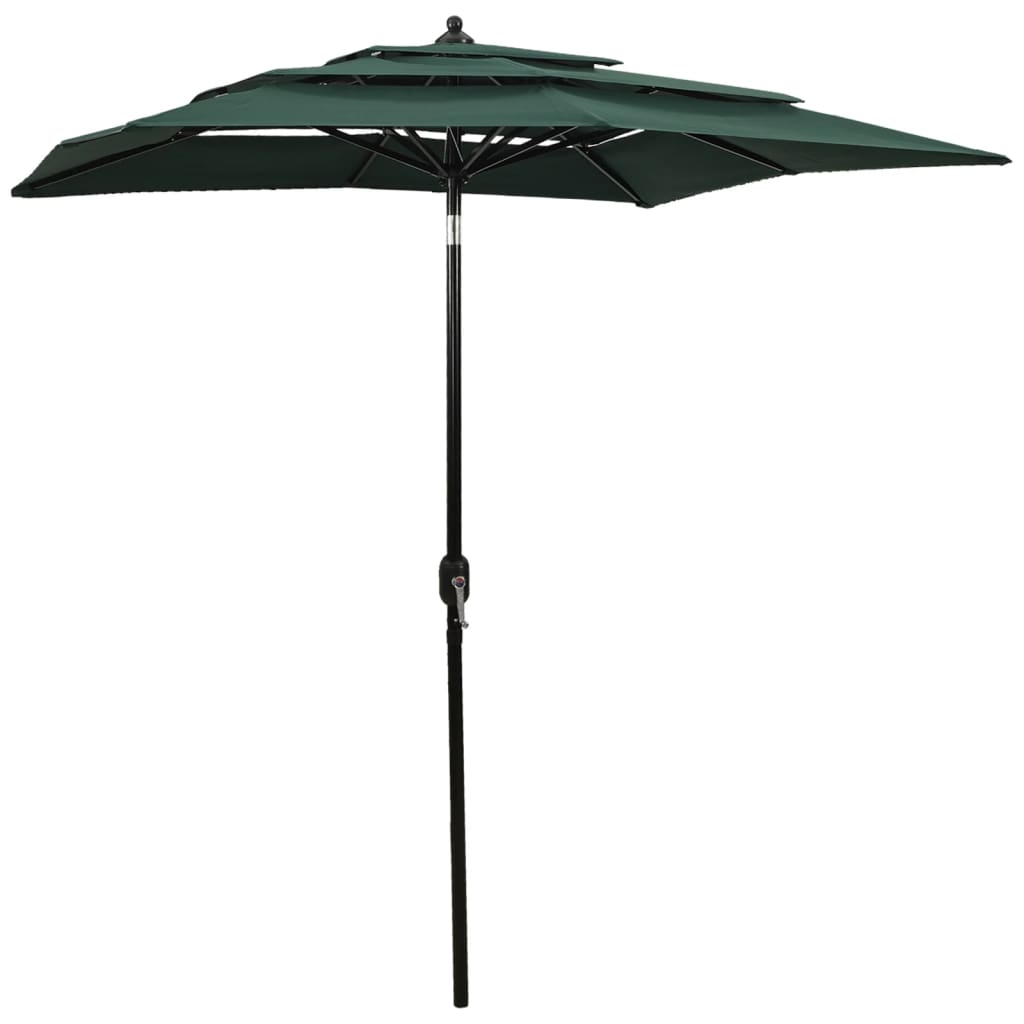 3-Tier Garden Parasol With Aluminium Pole