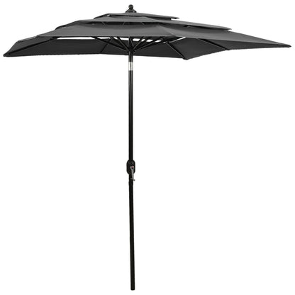3-Tier Garden Parasol With Aluminium Pole