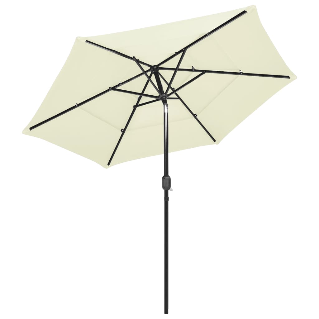 3-Tier Garden Parasol With Aluminium Pole