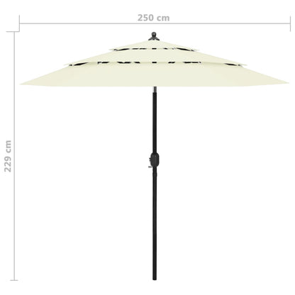 3-Tier Garden Parasol With Aluminium Pole