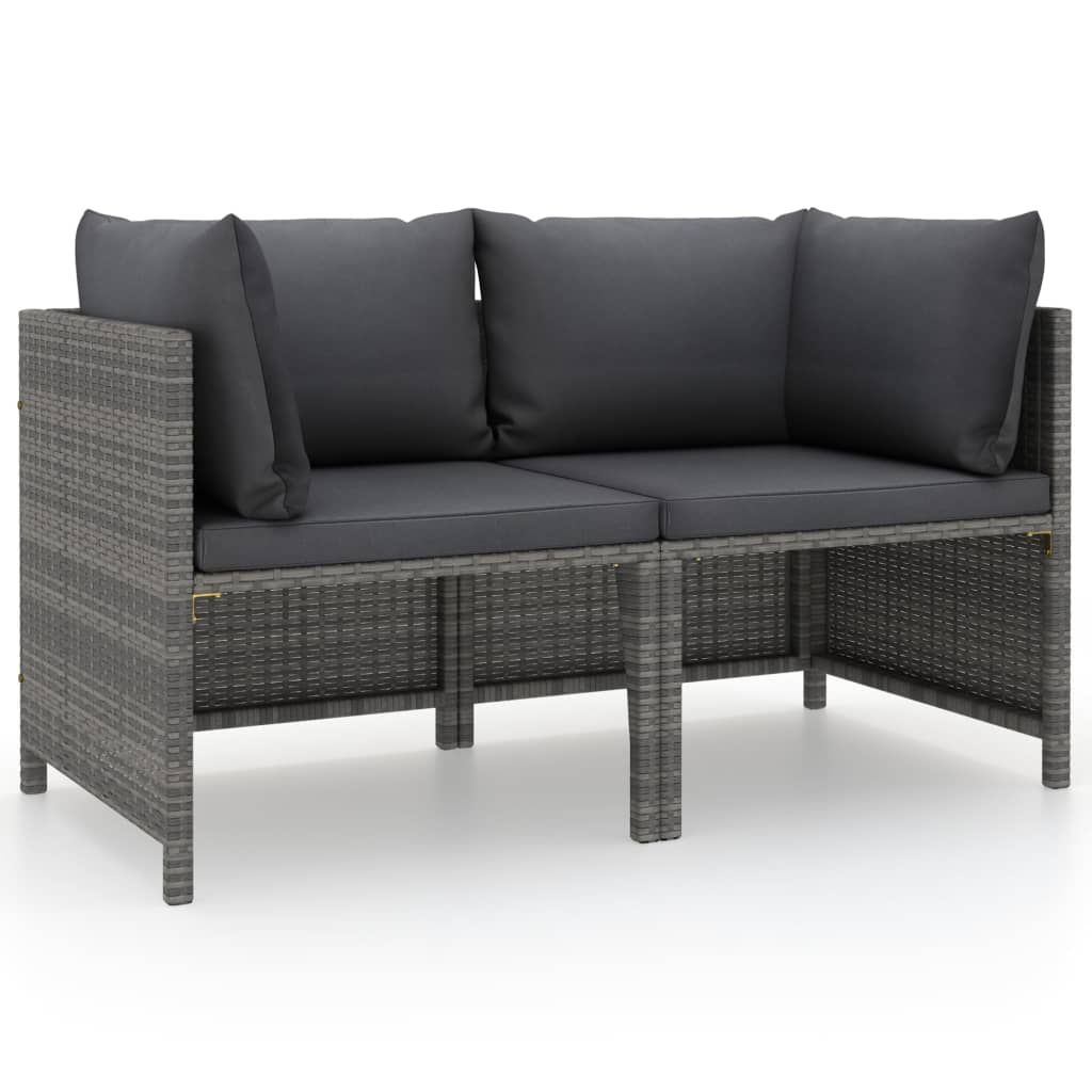 Garden Sofa With Cushions Poly Rattan