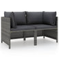Garden Sofa With Cushions Poly Rattan