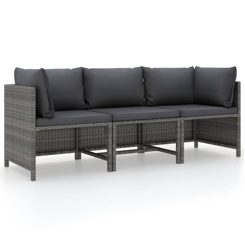 Garden Sofa With Cushions Poly Rattan
