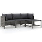 Garden Sofa With Cushions Poly Rattan