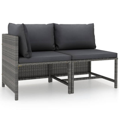 Garden Sofa With Cushions Poly Rattan