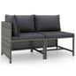 Garden Sofa With Cushions Poly Rattan