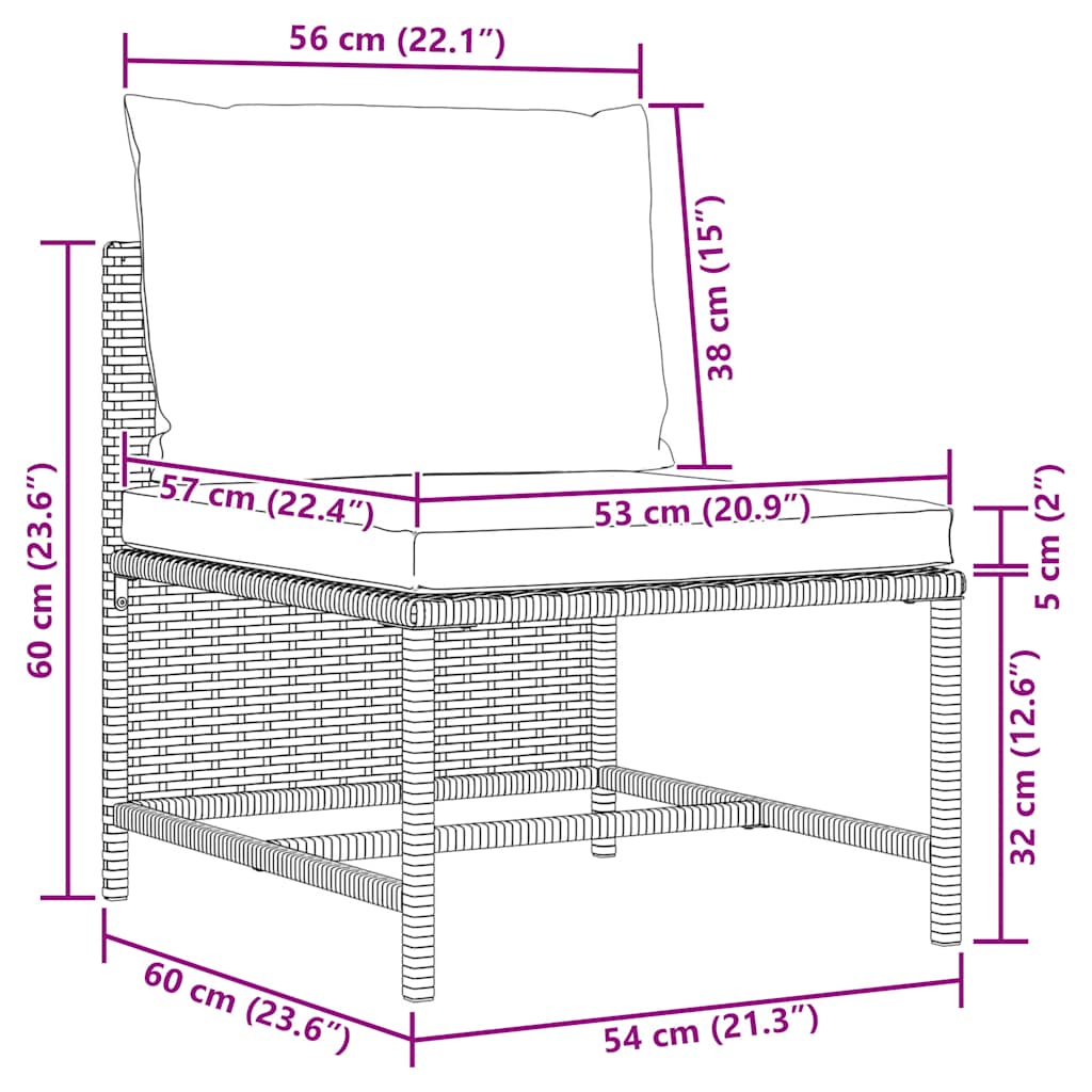 Garden Sofa With Cushions Poly Rattan