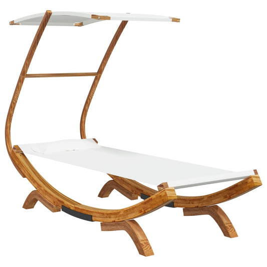 Outdoor Lounge Bed With Canopy Solid Bent Wood