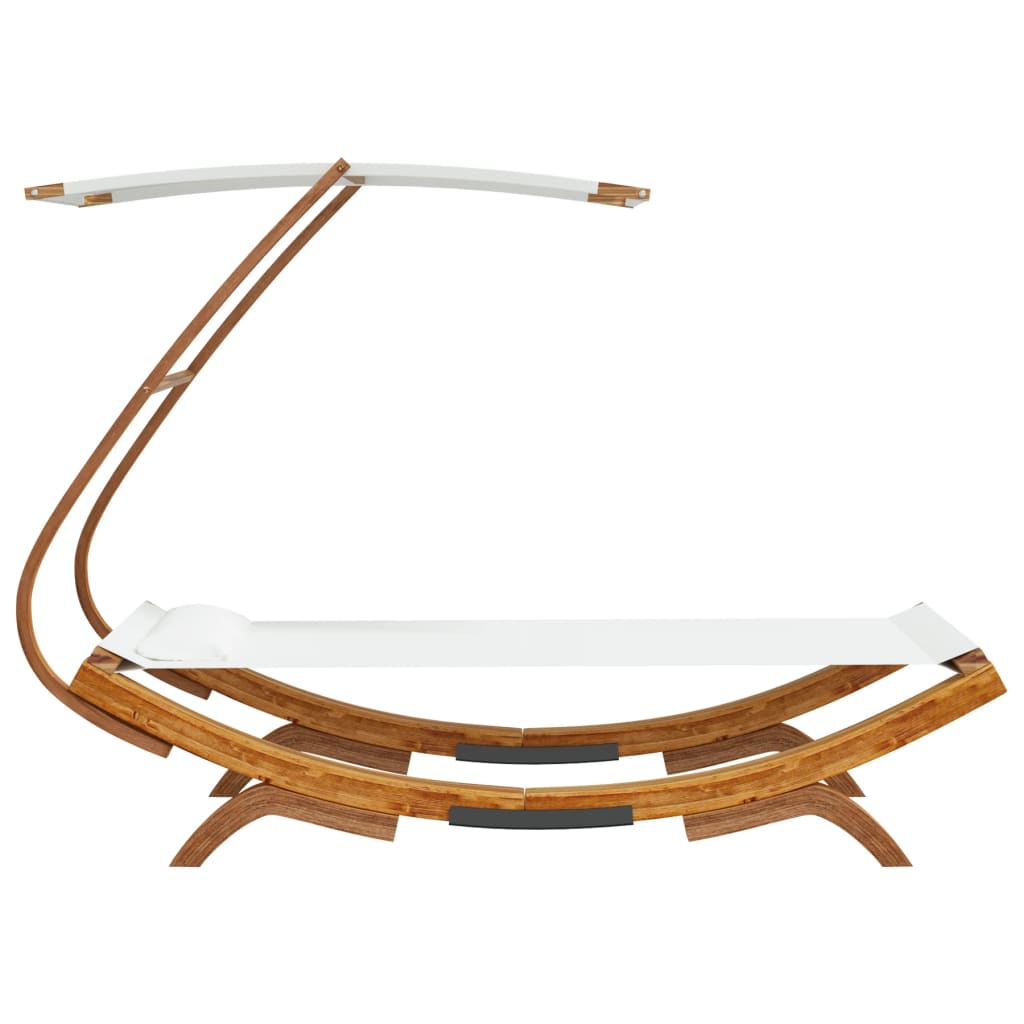 Outdoor Lounge Bed With Canopy Solid Bent Wood