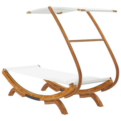 Outdoor Lounge Bed With Canopy Solid Bent Wood