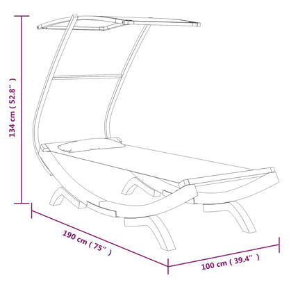 Outdoor Lounge Bed With Canopy Solid Bent Wood