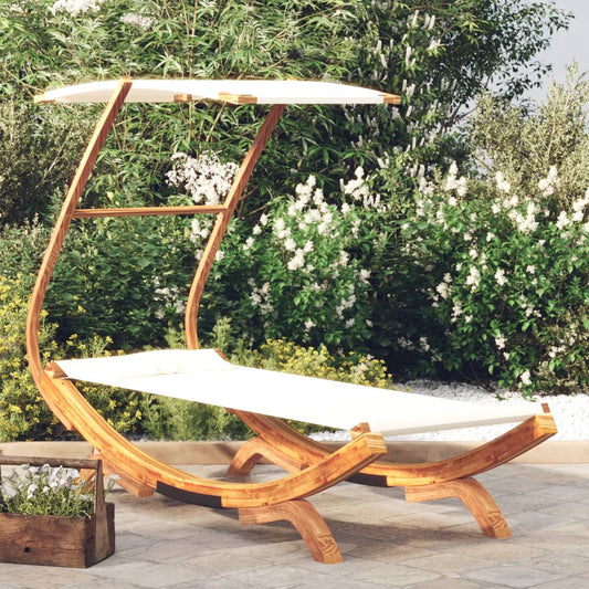 Outdoor Lounge Bed With Canopy Solid Bent Wood