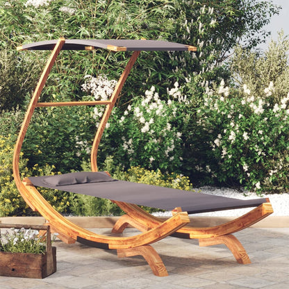 Outdoor Lounge Bed With Canopy Solid Bent Wood