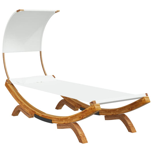 Outdoor Lounge Bed With Canopy Solid Bent Wood
