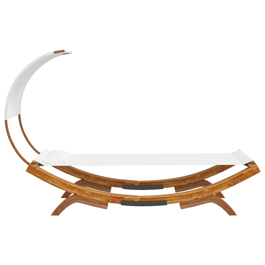 Outdoor Lounge Bed With Canopy Solid Bent Wood