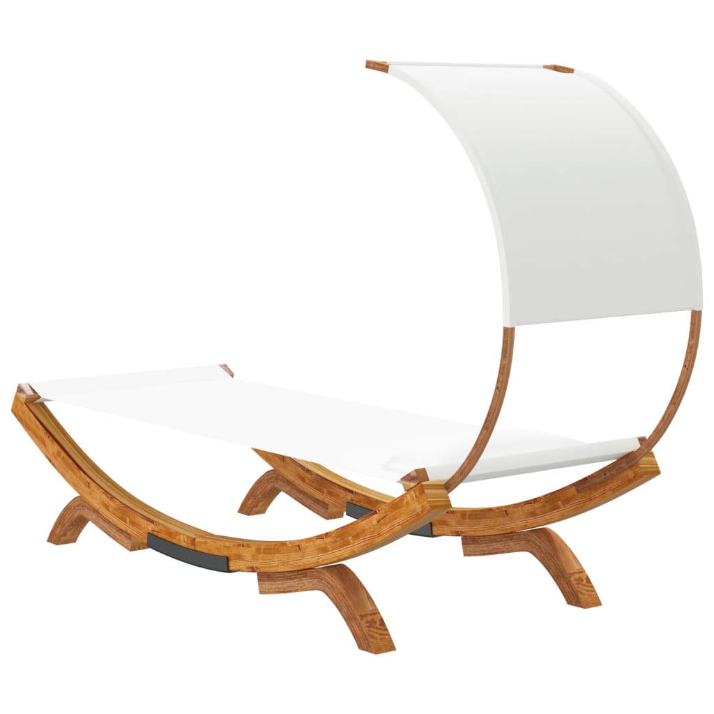 Outdoor Lounge Bed With Canopy Solid Bent Wood