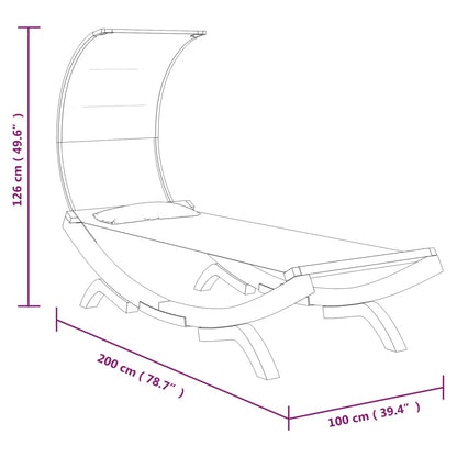 Outdoor Lounge Bed With Canopy Solid Bent Wood