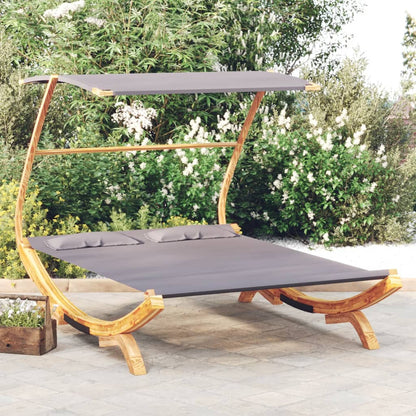 Outdoor Lounge Bed With Canopy Solid Bent Wood