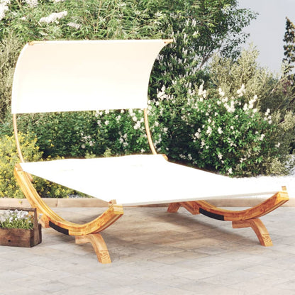 Outdoor Lounge Bed With Canopy Solid Bent Wood