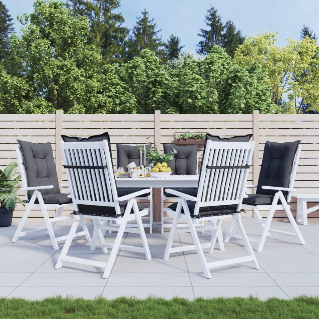 Garden Highback Chair Cushions 6 Pcs Fabric