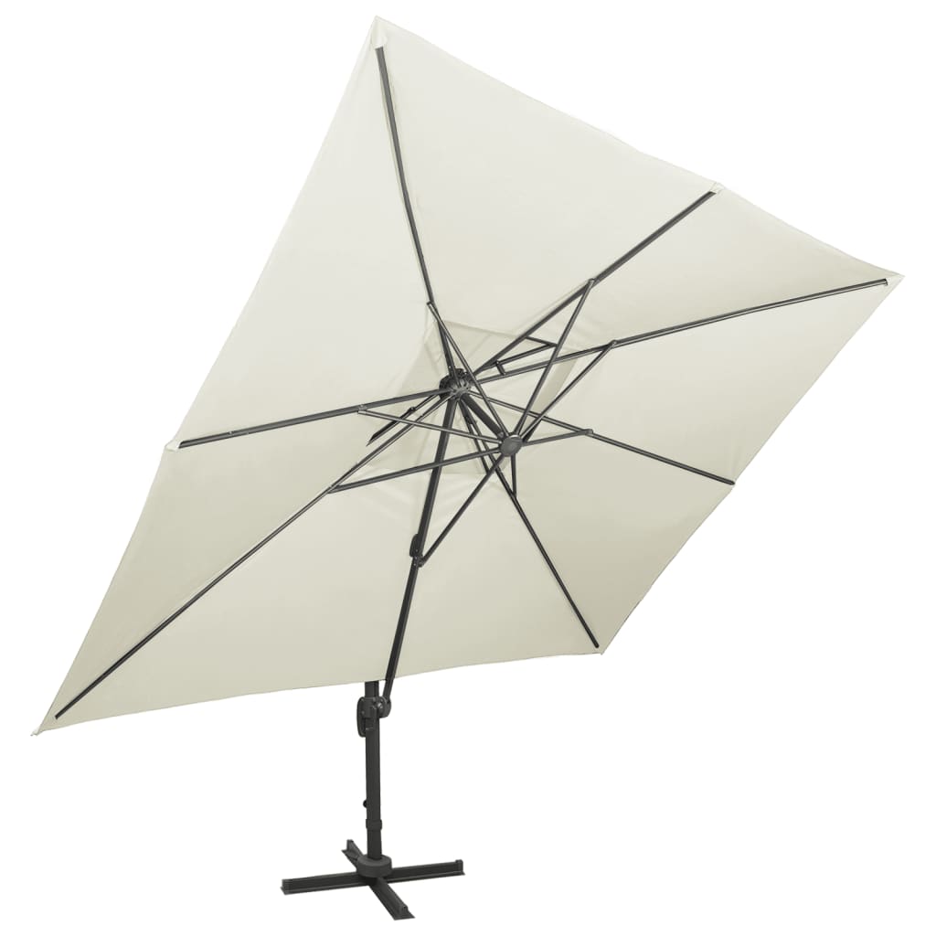 Cantilever Garden Parasol With Double Top 400X300 Cm