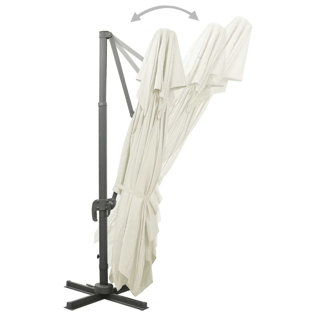 Cantilever Garden Parasol With Double Top 400X300 Cm