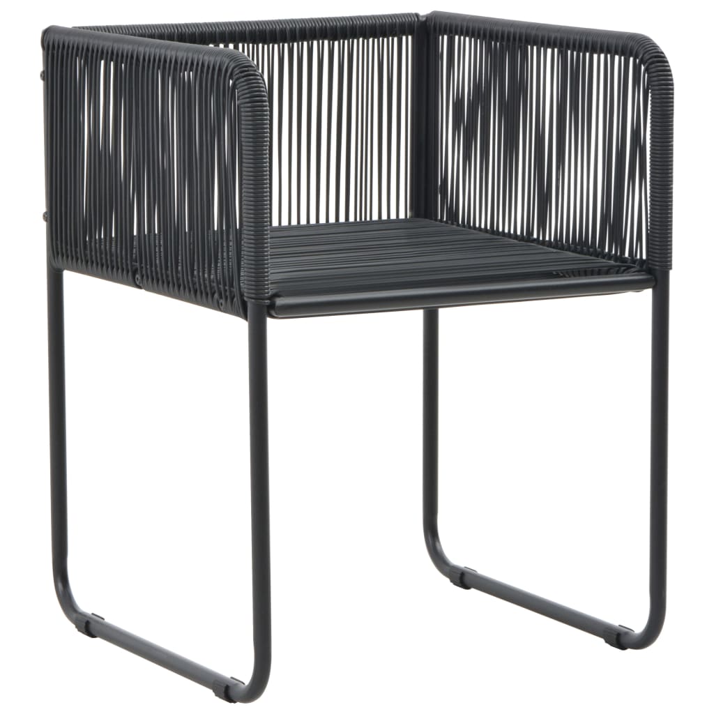 Outdoor Chairs 4 Pcs With Pillows Poly Rattan Black