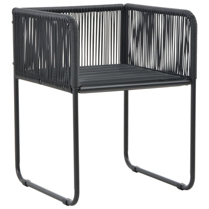 Outdoor Chairs 4 Pcs With Pillows Poly Rattan Black
