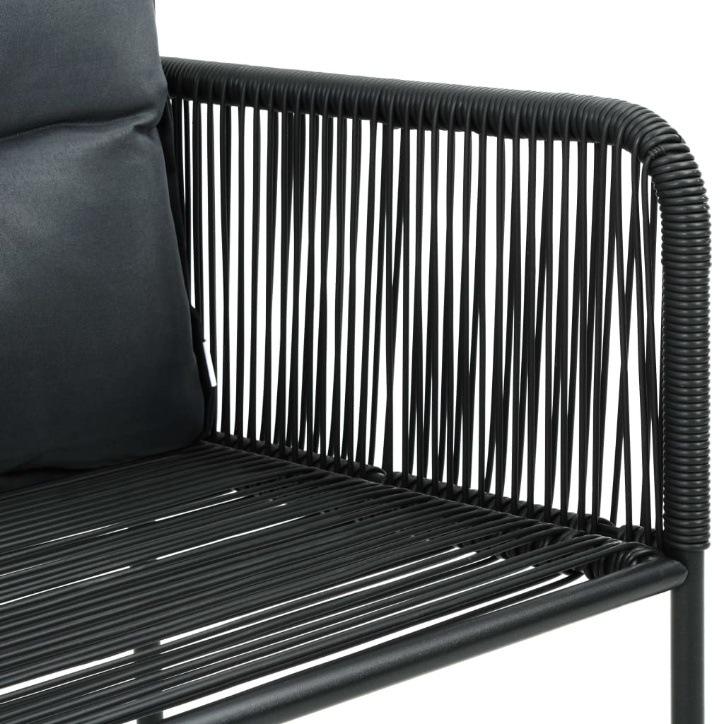 Outdoor Chairs 4 Pcs With Pillows Poly Rattan Black