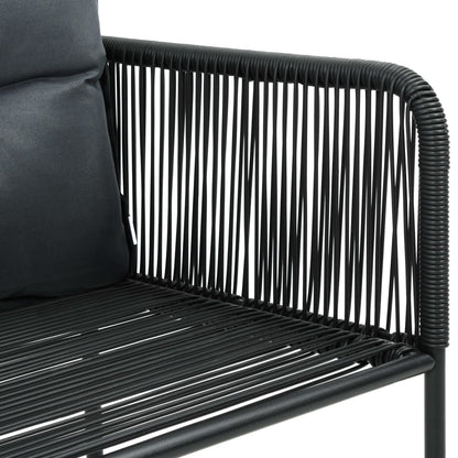 Outdoor Chairs 4 Pcs With Pillows Poly Rattan Black