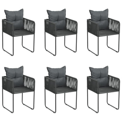 Outdoor Chairs 4 Pcs With Pillows Poly Rattan Black